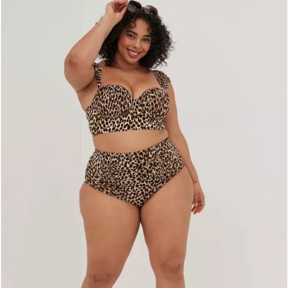 New! Set! Torrid sz 3 Cheetah Leopard Bathing Swim Suit Top Bottom 3X